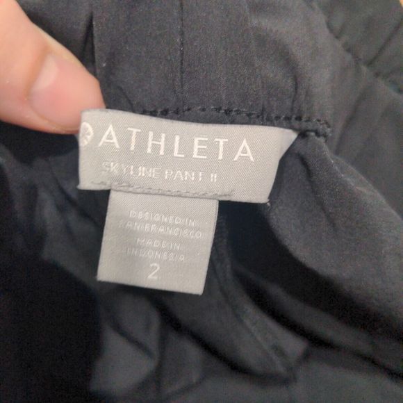 Athleta Womens Skyline Pant II Size 2 Black High Rise Ankle Belted Lightweight - Picture 7 of 12